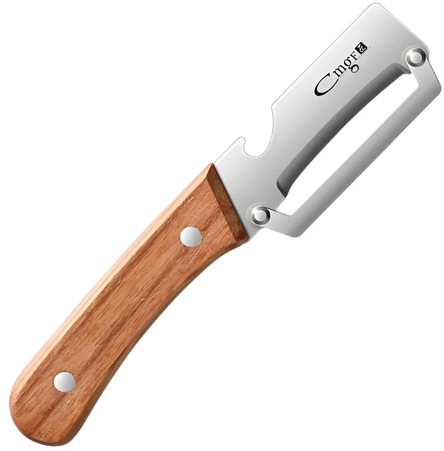 Main image of Vegetable Peeler Wooden Handle Sharp Stainless Steel Blade for Fruit | 2-in-1 Multifunctional Peeler,Anti-slip,Zero Snag,Built-in Bottle Opener,Peelers for Kitchen Veggie Potato Pumpkin Apple