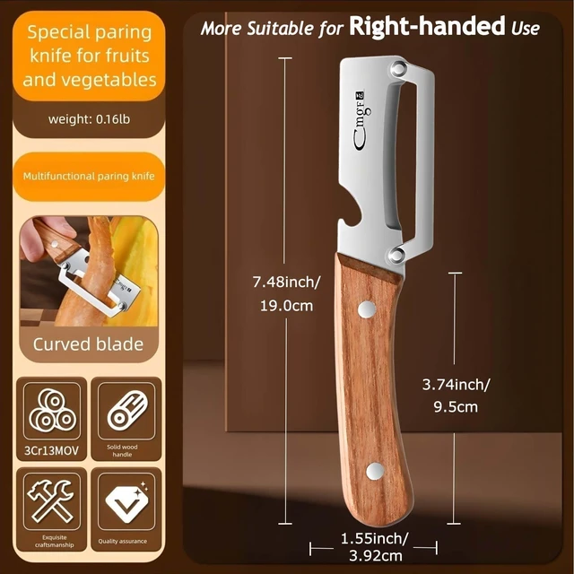 Alt view image 2 of 7 - Vegetable Peeler Wooden Handle Sharp Stainless Steel Blade for Fruit | 2-in-1 Multifunctional Peeler,Anti-slip,Zero Snag,Built-in Bottle Opener,Peelers for Kitchen Veggie Potato Pumpkin Apple