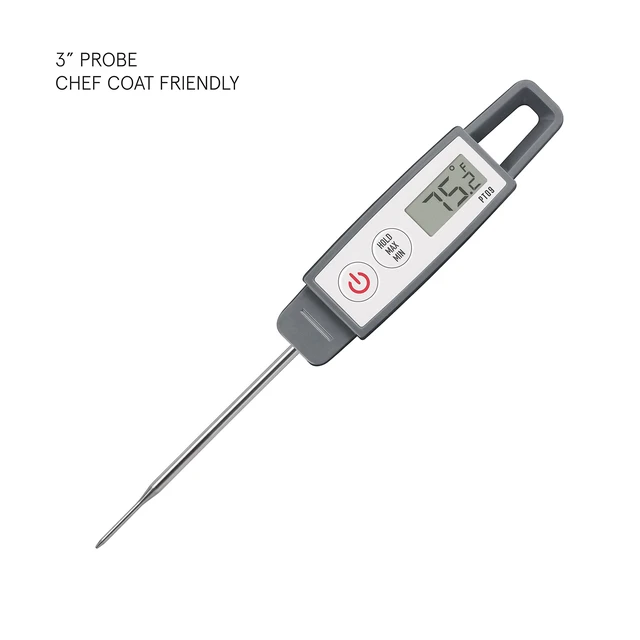 Alt view image 2 of 7 - PT09C Super-Quick Commercial Grade Digital Thermometer for Cooking, Meat, Candy, Candle, Liquid, Oil, 3" Compact Probe, Splash Proof, °C/°F Toggle, Hold Function - Sesame
