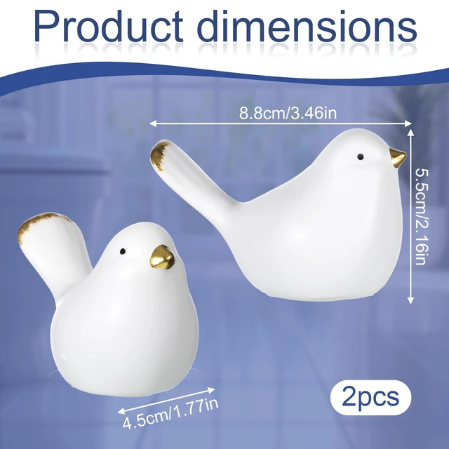 Alt view image 2 of 7 - 2Packs Birds Toilet Bolt Covers Decorative Ceramic Toilet Bolt Caps Cute Toilets Screw Cover Caps for Bottom of Toilets Easy Installation Bathroom Replacement Parts for Bathroom Decor (White)