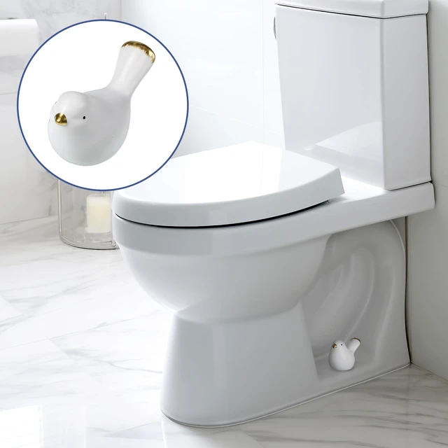 Alt view image 4 of 7 - 2Packs Birds Toilet Bolt Covers Decorative Ceramic Toilet Bolt Caps Cute Toilets Screw Cover Caps for Bottom of Toilets Easy Installation Bathroom Replacement Parts for Bathroom Decor (White)