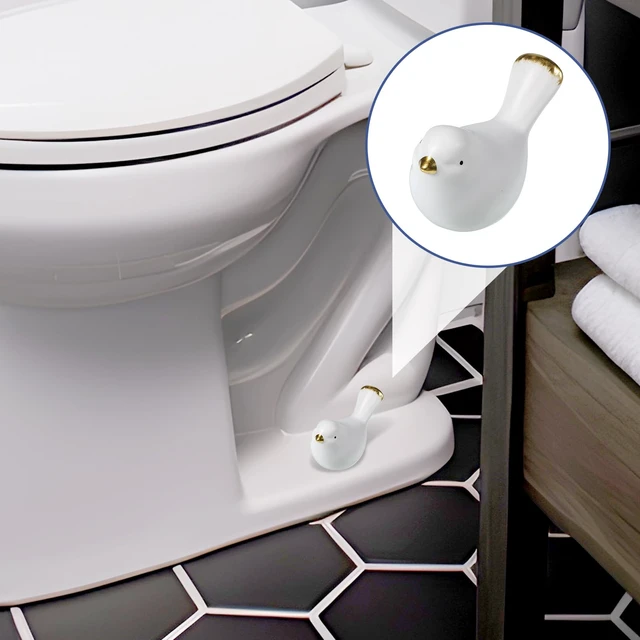 Alt view image 7 of 7 - 2Packs Birds Toilet Bolt Covers Decorative Ceramic Toilet Bolt Caps Cute Toilets Screw Cover Caps for Bottom of Toilets Easy Installation Bathroom Replacement Parts for Bathroom Decor (White)
