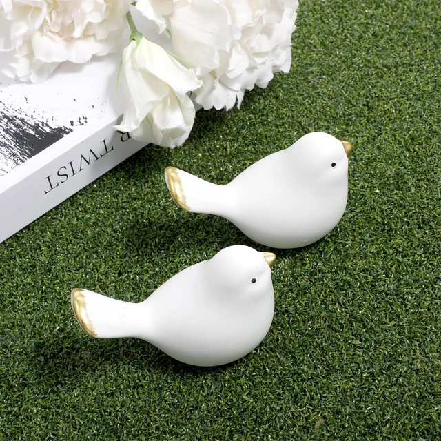 Alt view image 5 of 7 - 2Packs Birds Toilet Bolt Covers Decorative Ceramic Toilet Bolt Caps Cute Toilets Screw Cover Caps for Bottom of Toilets Easy Installation Bathroom Replacement Parts for Bathroom Decor (White)