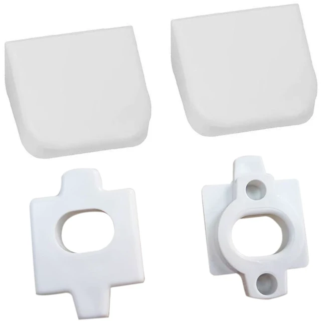 Main image of 2Pcs toilet seat hinge base covers K-1109092-0 and 2Pcs gasket K-1086972, Compatible with Kohler 1266916/1266914 / 1211420 toilet seat hinge assembly, White