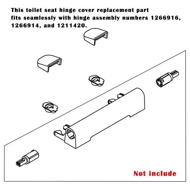 Alt view image 4 of 4 - 2Pcs toilet seat hinge base covers K-1109092-0 and 2Pcs gasket K-1086972, Compatible with Kohler 1266916/1266914 / 1211420 toilet seat hinge assembly, White