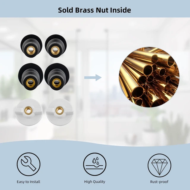 Alt view image 4 of 7 - Universal Toilet Seat Screws & Bolts, Toilet Screws Replacement Kit | Universal Metal Toilet Seat Hinges Bolt Screws, Fixings Expanding Rubber & Brass Nut, 5 Install Choices Toilet Repair Parts