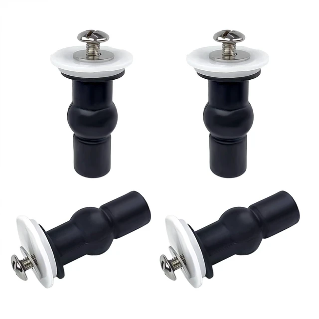 Main image of 4 Pack Universal Toilet Seat Bolts and Hinge Screws, Top Mounting Fixings Kit with Expanding Rubber Top Nuts, Replacement Screws for 14-16mm Hole Toilet Seat Repair