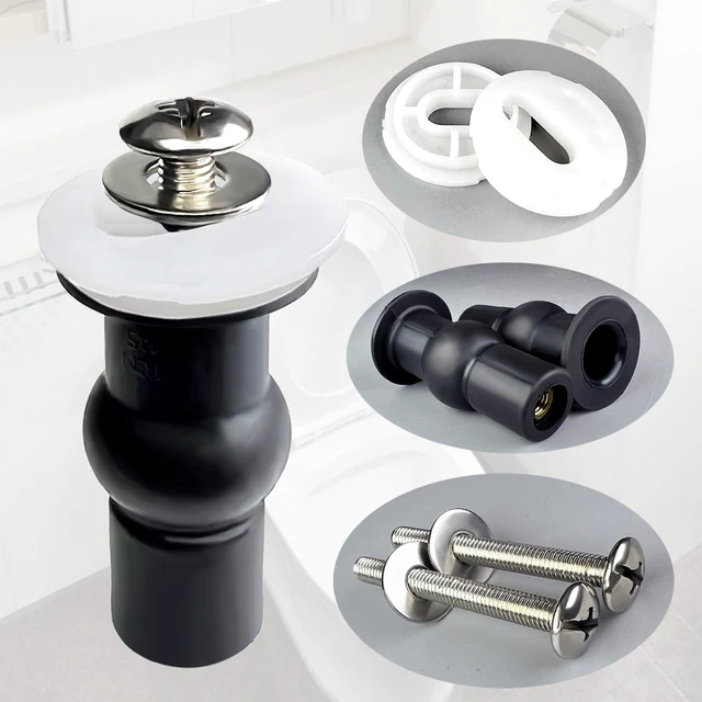 Alt view image 2 of 7 - 4 Pack Universal Toilet Seat Bolts and Hinge Screws, Top Mounting Fixings Kit with Expanding Rubber Top Nuts, Replacement Screws for 14-16mm Hole Toilet Seat Repair
