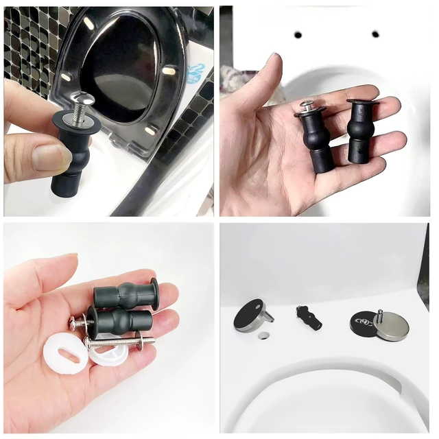 Alt view image 7 of 7 - 4 Pack Universal Toilet Seat Bolts and Hinge Screws, Top Mounting Fixings Kit with Expanding Rubber Top Nuts, Replacement Screws for 14-16mm Hole Toilet Seat Repair
