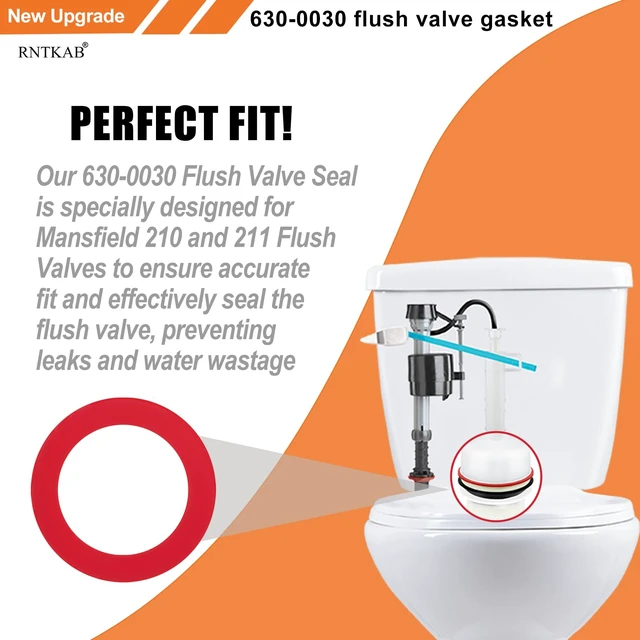 Alt view image 2 of 6 - 630-0030 Flush Valve Seal for Mansfield 210/211 Toilet Flush Valves | 2-Pack Toilet Gasket Replacement Parts - Upgraded Leak-Proof Silicone Seal