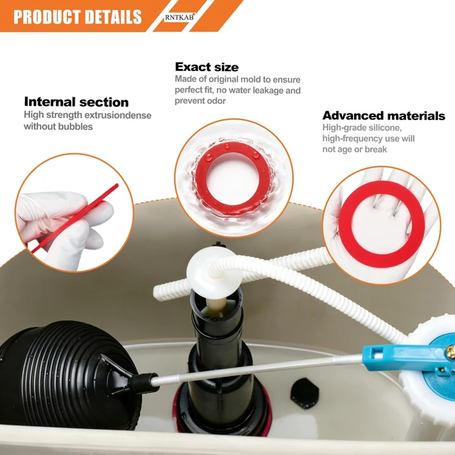 Alt view image 3 of 6 - 630-0030 Flush Valve Seal for Mansfield 210/211 Toilet Flush Valves | 2-Pack Toilet Gasket Replacement Parts - Upgraded Leak-Proof Silicone Seal