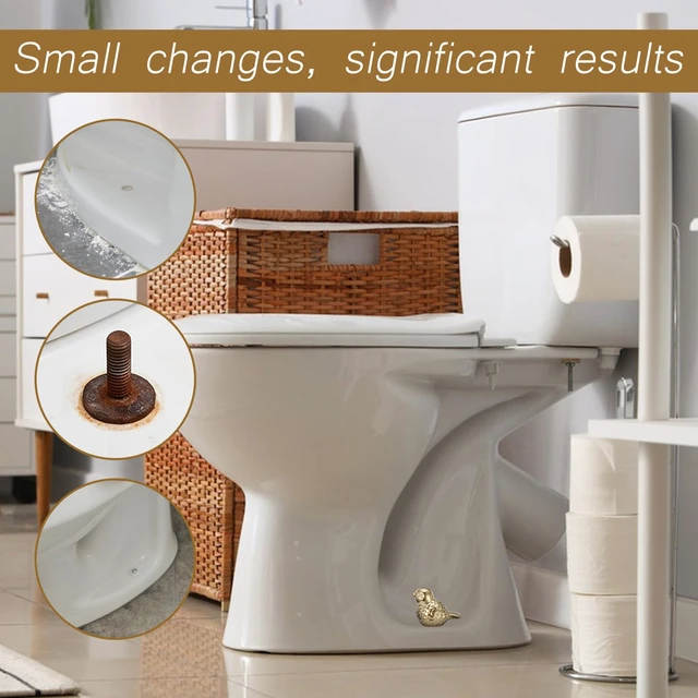 Alt view image 4 of 7 - 2 Pack Toilet Bolt Covers Decorative, Cute Toilet Screw Covers | Ceramic Toilet Bolt Caps to Hide Rusty Bolts, Gold Toilet Screw Cover Caps Shape of a Bird, for Bathroom Decor, Easy Installa