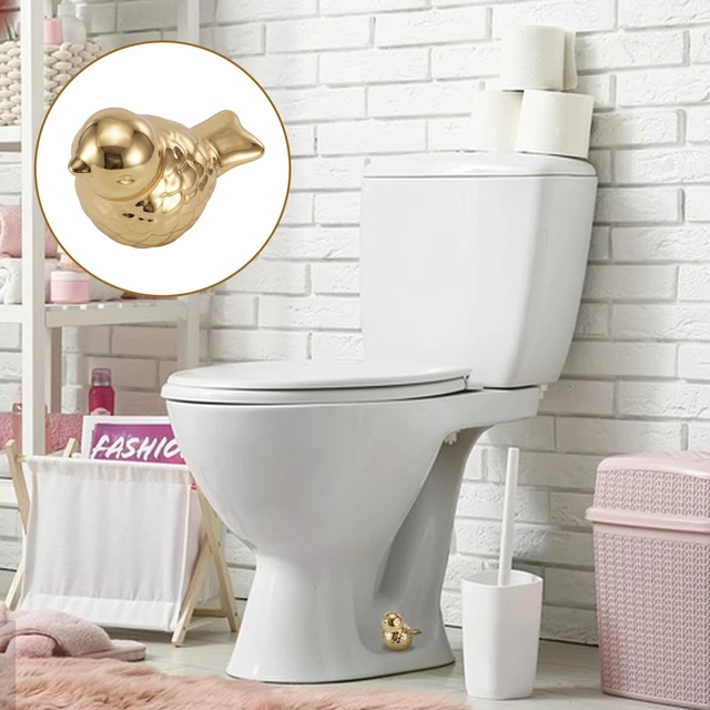 Alt view image 5 of 7 - 2 Pack Toilet Bolt Covers Decorative, Cute Toilet Screw Covers | Ceramic Toilet Bolt Caps to Hide Rusty Bolts, Gold Toilet Screw Cover Caps Shape of a Bird, for Bathroom Decor, Easy Installa