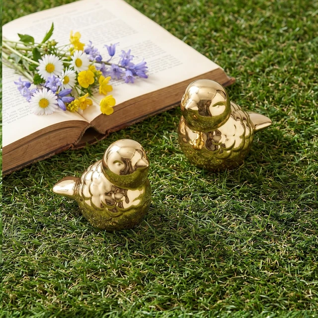 Alt view image 7 of 7 - 2 Pack Toilet Bolt Covers Decorative, Cute Toilet Screw Covers | Ceramic Toilet Bolt Caps to Hide Rusty Bolts, Gold Toilet Screw Cover Caps Shape of a Bird, for Bathroom Decor, Easy Installa