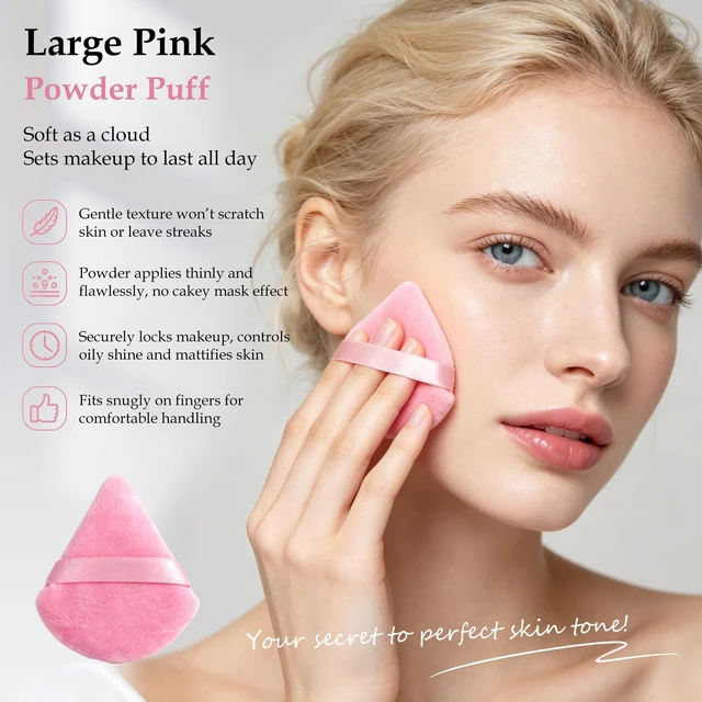 Alt view image 4 of 7 - 21 Pcs Makeup Sponge Set, Latex-Free Face Sponges & Powder Puffs | Ultra soft, streak-free blending for liquid cream & powder makeup with storage bottle; includes mini sponges & triangle puffs