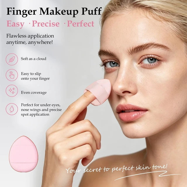 Alt view image 6 of 7 - 21 Pcs Makeup Sponge Set, Latex-Free Face Sponges & Powder Puffs | Ultra soft, streak-free blending for liquid cream & powder makeup with storage bottle; includes mini sponges & triangle puffs
