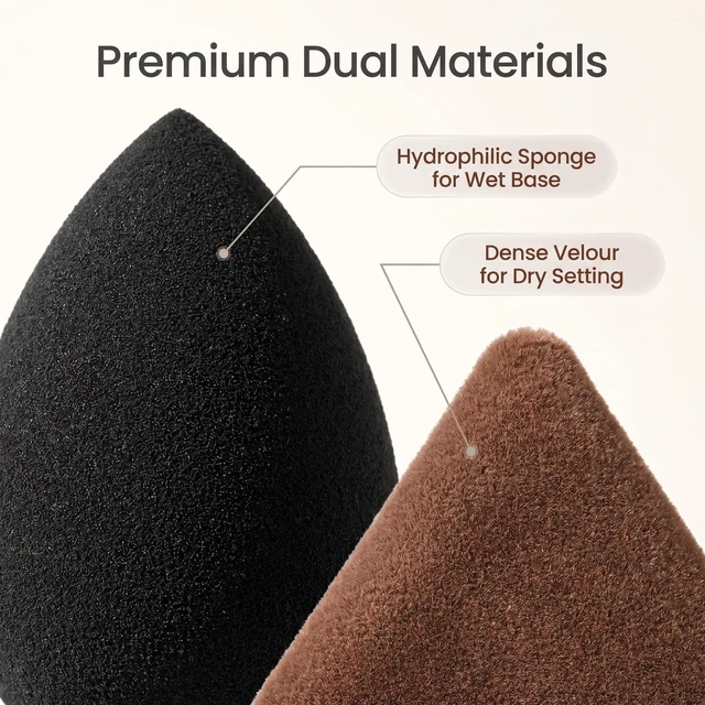 Alt view image 7 of 7 - 34PCS Latex-Free Makeup Sponge Set, Wet Dry Triangle Flocked Blender Puffs with Velvet Pouch for Foundation Concealer Contour, Skin Friendly