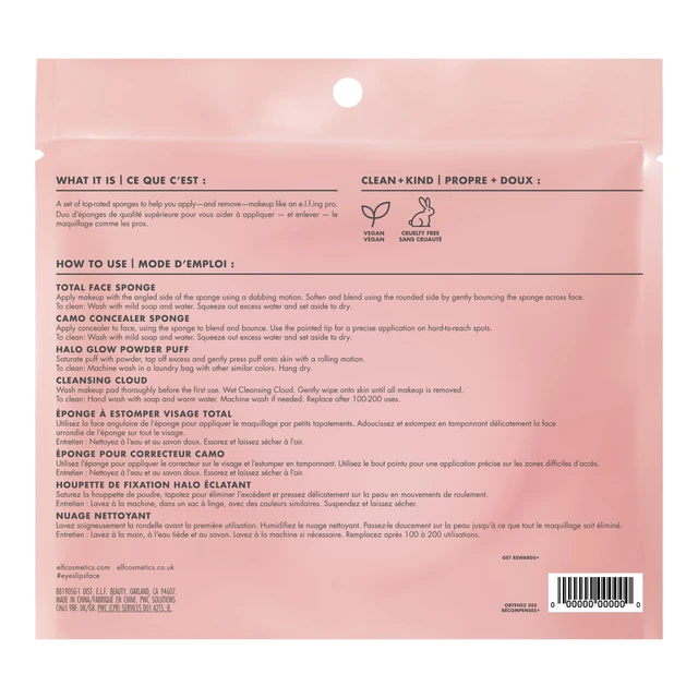 Alt view image 5 of 5 - Sponge On, Sponge Off Kit, Four-Piece Makeup Sponge Set For Flawlessly Applying, Blending & Removing Face Makeup, Vegan & Cruelty-Free