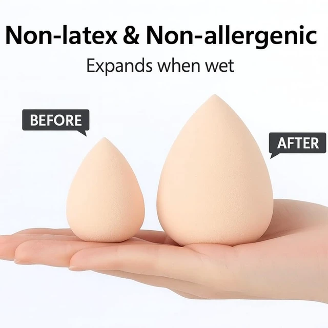 Alt view image 3 of 7 - Ultra Soft Makeup Sponge Set 7 Latex-Free Beauty Blenders for Flawless Foundation, Concealer & Powder Application (Dry & Wet Use)