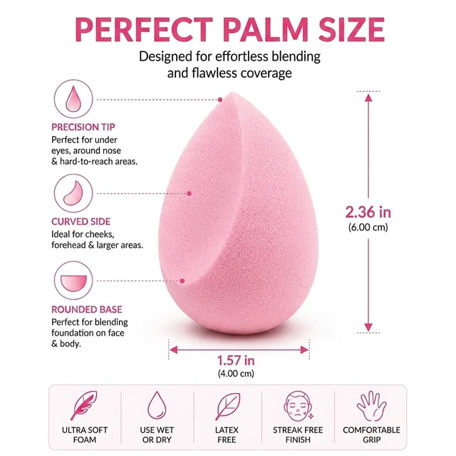 Alt view image 4 of 7 - Ultra Soft Makeup Sponge Set 7 Latex-Free Beauty Blenders for Flawless Foundation, Concealer & Powder Application (Dry & Wet Use)