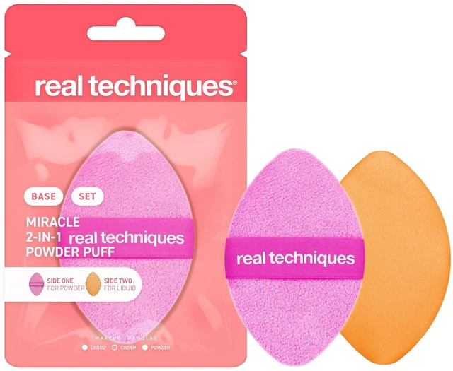 Main image of Miracle 2-In-1 Powder Puff, 1 Count | Set and smooth makeup with a makeup puff for liquid and cream, dual-sided sponge with precision tip