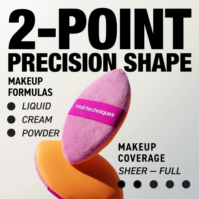 Alt view image 2 of 7 - Miracle 2-In-1 Powder Puff, 1 Count | Set and smooth makeup with a makeup puff for liquid and cream, dual-sided sponge with precision tip