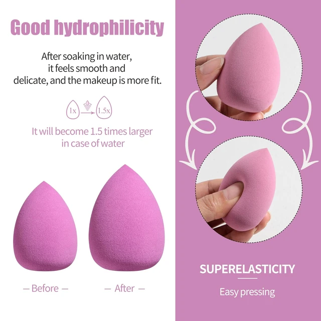 Alt view image 3 of 6 - Makeup Sponges 10 Pcs Premium For Foundation - Makeup Blending Sponge Set With Finger & Triangle Puffs For Multi-purpose Use, Travel Essential & Daily Makeup with Case