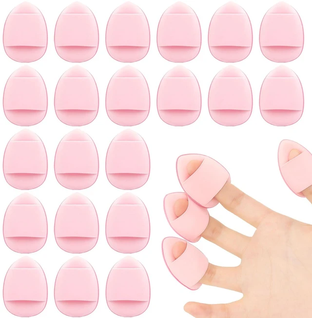 Main image of 50PCS Mini Triangle Makeup Puffs Soft Finger Sponge Set for Foundation, Powder & Concealer, Reusable Cosmetic Puffs (Pink)