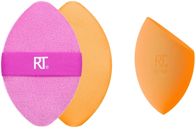 Main image of Miracle Complexion Sponge + Miracle 2-In-1 Powder Puff | Foundation sponge for seamless base with a makeup powder puff duo, wet sponge, dry puff, vegan and latex-free