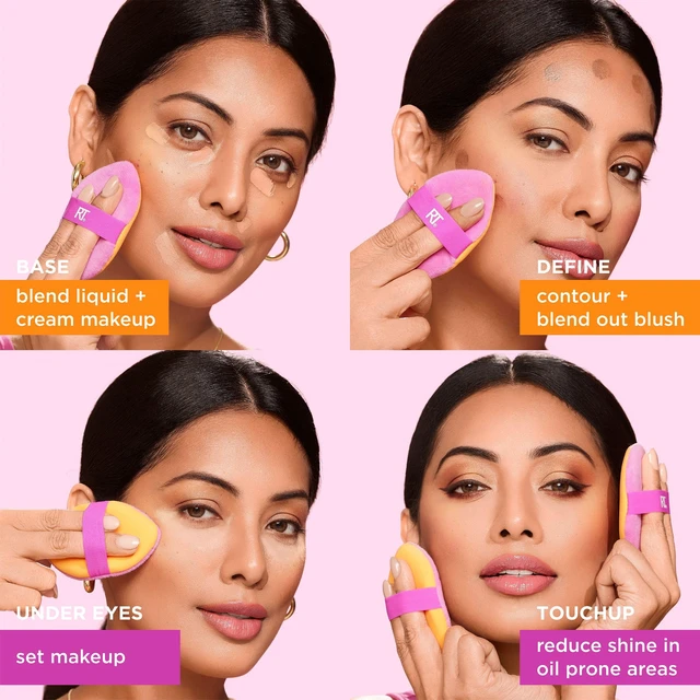 Alt view image 6 of 7 - Miracle Complexion Sponge + Miracle 2-In-1 Powder Puff | Foundation sponge for seamless base with a makeup powder puff duo, wet sponge, dry puff, vegan and latex-free