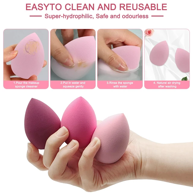 Alt view image 6 of 7 - 6+6 Professional Makeup Sponge Set,2.76 inch Portable Soft Sponge Setting Face Puffs,Multicolor Makeup Blending Sponge Cosmetic Applicator for Loose Powder,Liquid,Facial Makeup ToolsPink)