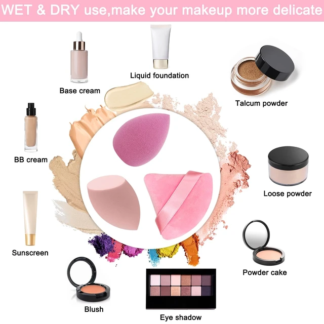 Alt view image 4 of 7 - 6+6 Professional Makeup Sponge Set,2.76 inch Portable Soft Sponge Setting Face Puffs,Multicolor Makeup Blending Sponge Cosmetic Applicator for Loose Powder,Liquid,Facial Makeup ToolsPink)