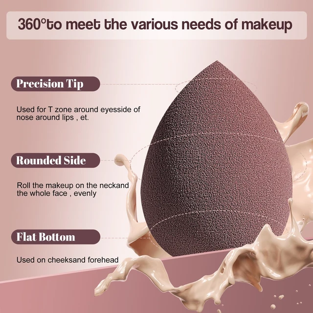 Alt view image 2 of 6 - Makeup Sponge Set -Triangle Puff 14 Pcs for Liquid, Cream, and Powder, Multi-colored Makeup Sponges and Mini Makeup Sponge (D-Coffee)