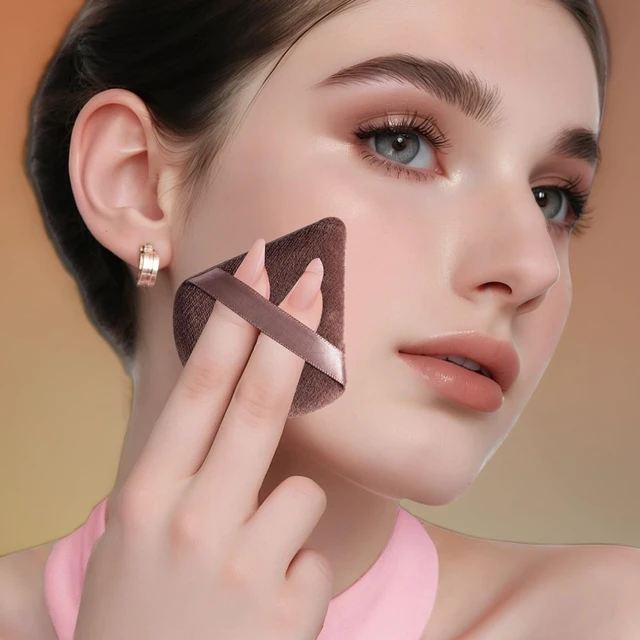 Alt view image 6 of 6 - Makeup Sponge Set -Triangle Puff 14 Pcs for Liquid, Cream, and Powder, Multi-colored Makeup Sponges and Mini Makeup Sponge (D-Coffee)