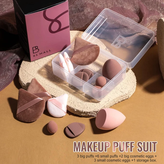 Alt view image 4 of 6 - Makeup Sponge Set -Triangle Puff 14 Pcs for Liquid, Cream, and Powder, Multi-colored Makeup Sponges and Mini Makeup Sponge (D-Coffee)