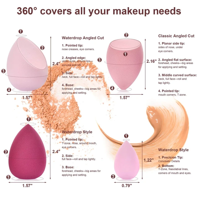 Alt view image 3 of 7 - 16PCS Makeup Sponge Set, with Triangle Powder Puff Beauty Blender Sponge and Mini Sponge For Foundation Concealer And Powder