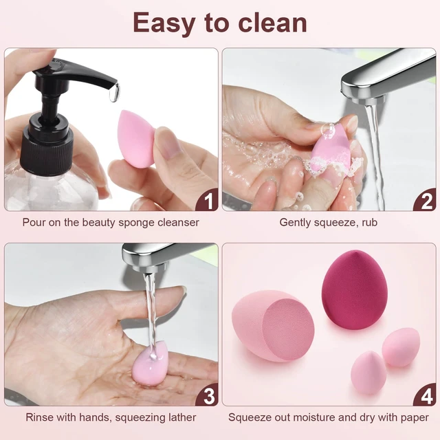 Alt view image 7 of 7 - 16PCS Makeup Sponge Set, with Triangle Powder Puff Beauty Blender Sponge and Mini Sponge For Foundation Concealer And Powder
