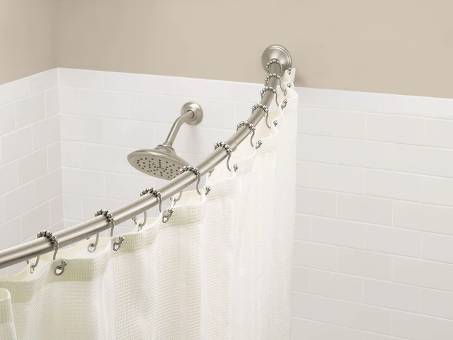 Alt view image 5 of 7 - Brushed Nickel Shower Curtain Rings with Double Hooks for Bathroom Shower Rod, (Pack of 12), SR2201BN