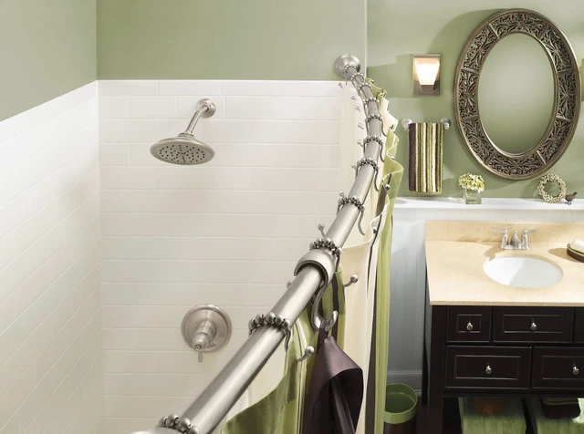 Alt view image 7 of 7 - Brushed Nickel Shower Curtain Rings with Double Hooks for Bathroom Shower Rod, (Pack of 12), SR2201BN