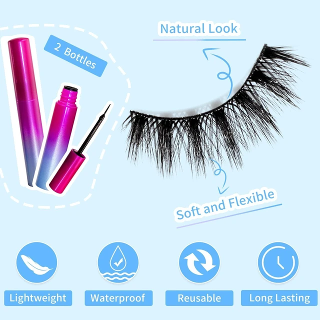 Alt view image 5 of 7 - Magnetic Eyelashes Kit, Long Lasting and Reusable Magnetic lashes Natural Look, 14 Pairs False Eyelashes with Magnetic Eyeliner & Tweezers, Easy to Wear, No Glue Needed (14 Pairs)