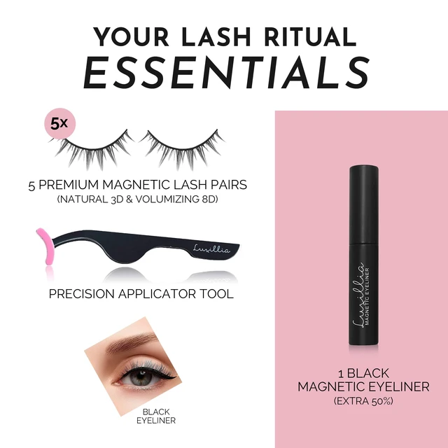 Alt view image 3 of 7 - Magnetic Eyelashes with Applicator Kit - 7 Set Natural Eye Lashes | Reusable no glue lashes, 5 pairs, magnetic liner, applicator, natural and dramatic styles, beginner friendly