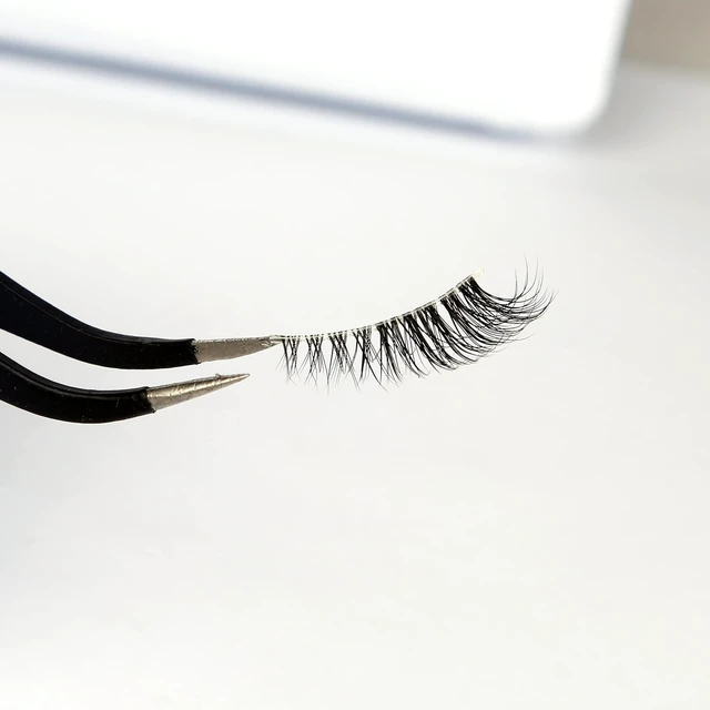 Alt view image 4 of 7 - Half False Eyelashes with Clear Band Wispy Cat Eye Look Natural Short Small 3/4 Accent Lashes Faux Mink Fake Eyelash Strips 14 Pairs Pack