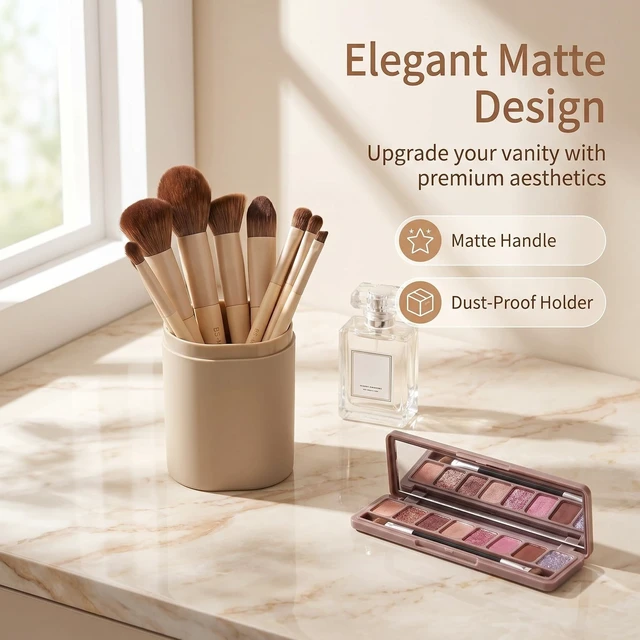 Alt view image 7 of 7 - Professional Makeup Brush Set with Travel Case 18 Pcs for Makeup Artists | Foundation Concealer Powder, Blush & Eyeshadow for Beginners Beauty Enthusiasts