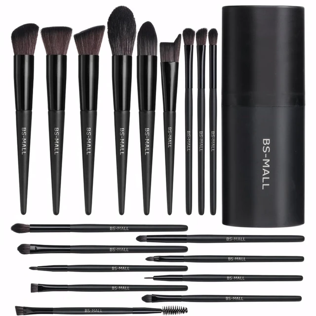 Main image of Makeup Brush Set 18 Pcs Premium Synthetic Foundation Powder Concealers Eye shadows Blush Makeup Brushes with black case (C-Black