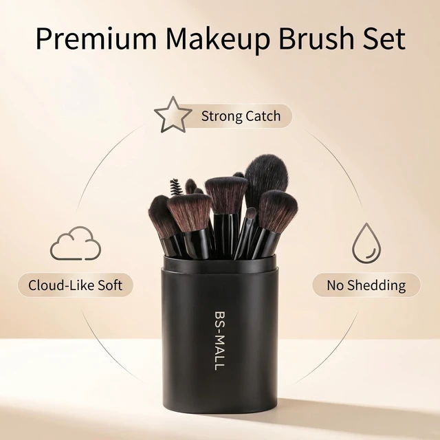 Alt view image 2 of 7 - Makeup Brush Set 18 Pcs Premium Synthetic Foundation Powder Concealers Eye shadows Blush Makeup Brushes with black case (C-Black
