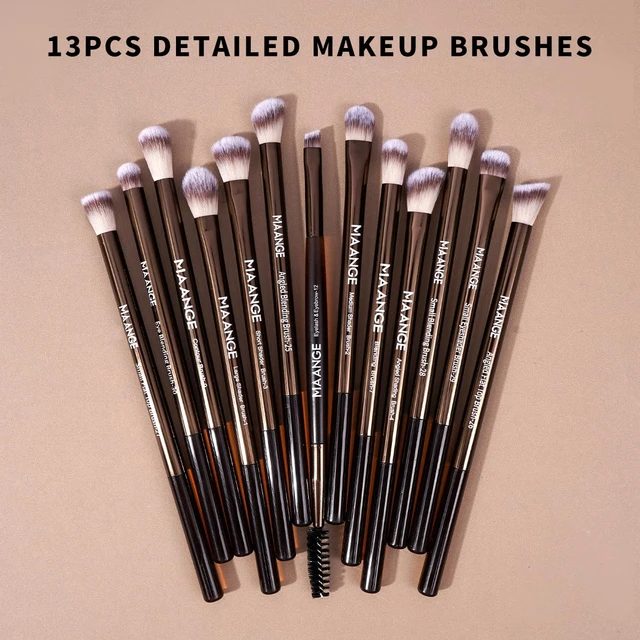 Alt view image 5 of 7 - 20 PCS Makeup Brush Set with Bag, Double-ended Kabuki Brush Foundation Contour Brush for Liquid Powder Concealer Eye Shadows Cream Cosmetics Blending Blush Face Makeup Tools with Case (Coffee)