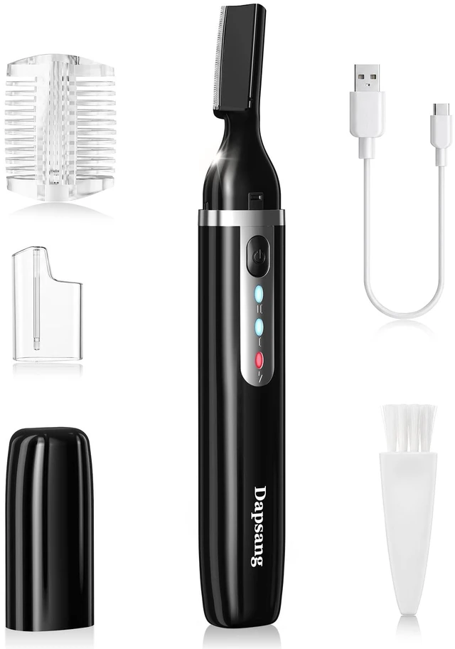 Main image of Eyebrow Trimmer, Electric Eyebrow Razor for Women Men, Rechargeable Painless LED Light Facial Hair Shaver Remover with Rinseable Blade for Face Lips Neck Leg