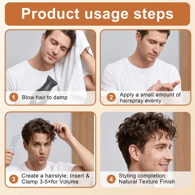 Alt view image 3 of 7 - Men's Texture Comb, Wide-Toothed Root Lifter, Non-Slip for Volume Styling | ABS Plastic, Lightweight, for Curly Hair & Sensitive Scalp, Barber Styling Tool