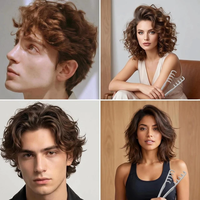 Alt view image 6 of 7 - Men's Texture Comb, Wide-Toothed Root Lifter, Non-Slip for Volume Styling | ABS Plastic, Lightweight, for Curly Hair & Sensitive Scalp, Barber Styling Tool