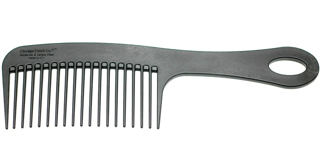 Alt view image 2 of 7 - Model 8 Carbon Fiber, Made in USA, Anti-static, Detangling & Shower comb, adds Lift & Volume, 8.5 inches (21.5 cm) long